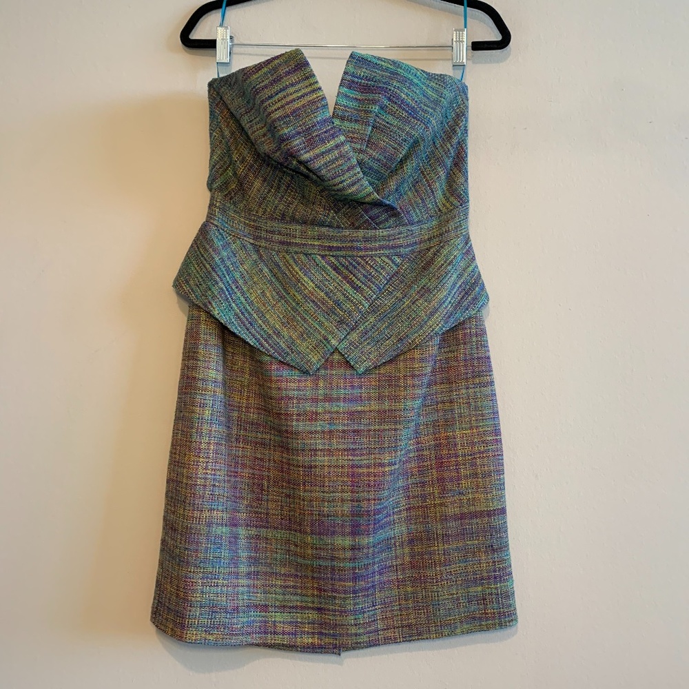 Trina Turk 100% Silk Strapless Dress